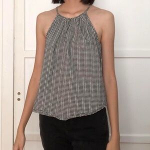 Black and White Checkered Halter Top